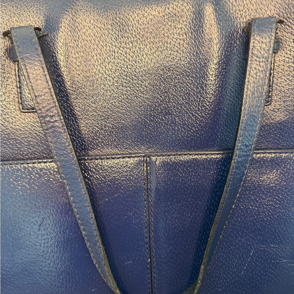 Kate Spade Navy Blue Leather Tote Bag – Grand Street Gabriel - Picture 10 of 12